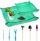 RYAN 2 Pezzi Tappetino per Rinvaso di Piante con 6 Mini Kit Giardinaggio 100 x 100 CM Tappetino Giardinaggio Pieghevole Impermeabile per Rinvaso Piante Grasse Piantina (Verde)