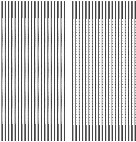 Sutowe 40Pcs Plain End Scroll Saw Blade Set 5inch High Carbon Steel Scroll Saw Blades Replacement Kit 10TPI 28TPI Fine Cut Wood Cutting Pinless Scroll Saw Blades for Wood Plastic