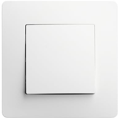 DEBFLEX - Caly - Interrupteur Va et Vient - Interrupteur Mural Carré pour Commande d'Éclairage - Bornes de Connexion Automatiques - ABS - Installation Encastrée - Blanc - 71 x 71 x 37 mm