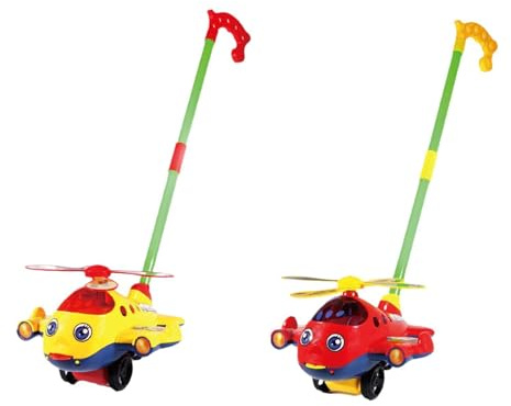 JWQFBC Giocattolo Da Spingere in 2 Pezzi, Giocattolo Da Passeggio con Musica, Giocattolo Da Spingere, Attività di Apprendimento Prescolare per Bambini Piccol