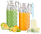 2Pcs 1.1 Liter Caraffe Brocche Plastica con Coperchio e Manico, Caraffa Acqua in Acrilico, Brocca Plastica Trasparente per Frigorifero, Infrangibile, Caraffa Plastica per tè Freddo, Limonata