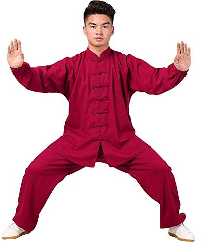 Tai Chi Kläder Dam, Män Tai Chi Uniform Kostym, Traditionell Kampsport Taiji Kung Fu Qigong Wushu Wing Chun Shaolin Träning Klassiska Kläder Långärmat För Män Kvinnor, Lightgray, M