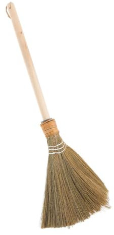 TEMPNAP Balai En Fouet Naturel De Maïs Manche En Bois, Balayeuse Douce Détachable Pour Sols Intérieurs, Salon, La Cuisine, Atelier Et Trottoir, Léger Et Maniable, 64 Cm