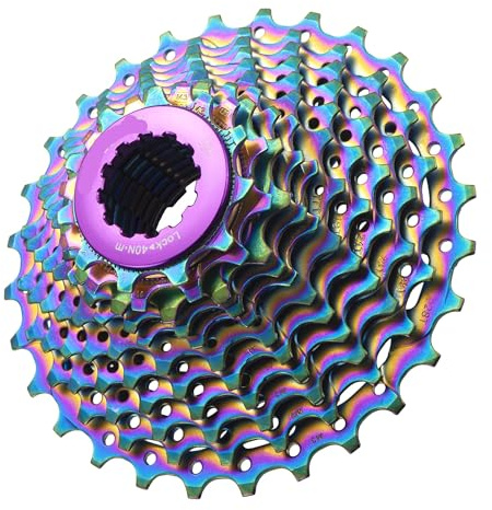 Ruota Libera, Cassetta per Bicicletta Cassetta Colorata for Bici da Strada 11 12 velocità 11-28T/32T/34T Volano for Bicicletta Pignone K7(12S 34T Colour)