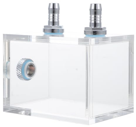HEALEEP Tanque de Refrigeración por Agua para Pc, Depósito Acrílico Transparente Resistente al Calor, Sistema de Refrigeración Líquida para CPU Bloque y Tapón, Compatible Sistemas DIY