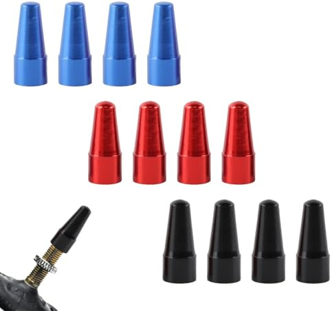 Gsrhzd Bouchon Valve Velo, 12 Pièces Bouchon de Valve Velo en Alliage Daluminium Multicolore, Bouchons Anti-Poussière Français, Bouchons de Tige de Valve pour Vélo de Route