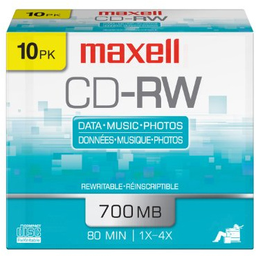 Maxell 630011 blank CD CD-RW 700 MB 10 pc(s) - CD-RW virgin (CD-RW, 700 MB, 10 pc(s), 4x)