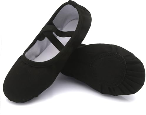 Acfoda Chaussures de Ballet Toile Chaussons Danse Filles Femmes 22-44 EU | Enfant Adultes,Classique,Doux,Ballerine,Gymnastique,Yoga Pilates