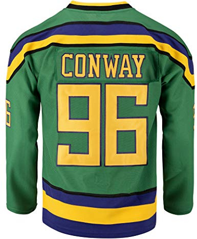 Youth Mighty Ducks Movie Shirts Ice Hockey Jersey - green - L