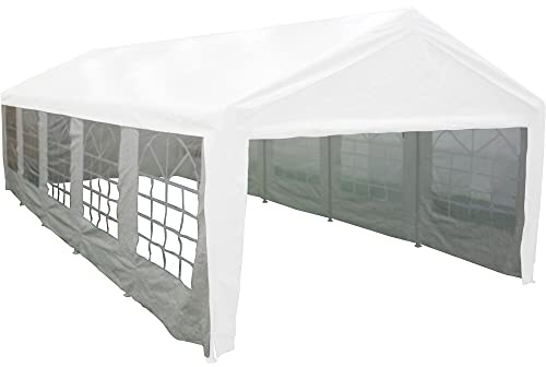 Paneles Laterales de Color Blanco para cenador de Eventos, 4 x 10 Metros, Funda de Polietileno, 140 g/m² en Color Blanco, 4 Unidades