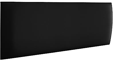 RAVIO väggpaneler klädda | 3D väggpanel med skum | Väggkudde som sänggavel | Väggdekoration för sovrum, barnrum, kontor, hall | (Soft 11 - Svart, 50x15 cm)