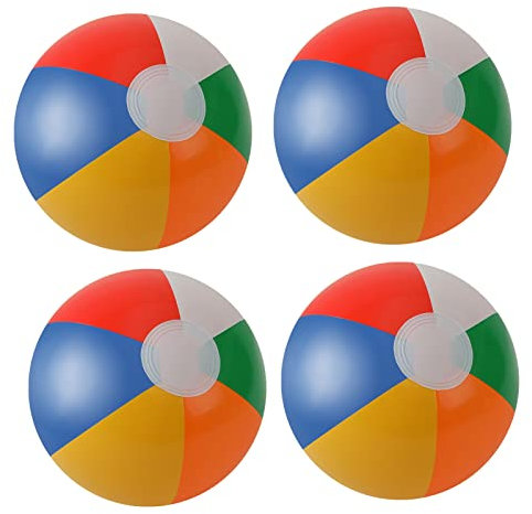 COONE 4 Stück Strandbälle für Kinder, aufblasbare Pool-Strandbälle, Großpackung für Themenpartys, Dekorationen, Gastgeschenke