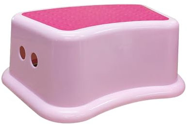 ANSIO Tritthocker für Toilette mit rutschfester Oberfläche, One Step Töpfchen Tritthocker für Kleinkinder für Badezimmer und Waschbecken, Kunststoff Küche Tritthocker für Kinder (Rosa)