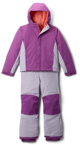 Columbia Youth Buga 3 Set, Snowsuit Ski Jacket and Pants Set, Razzle/Lavender Pearl, Medium