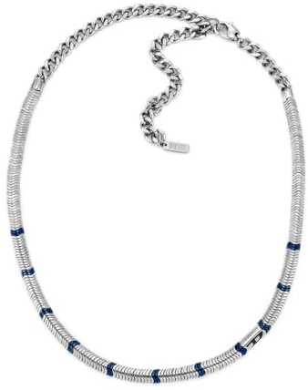 DIESEL Collier pour homme en acier inoxydable 2 tons avec fermoir mousqueton