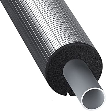 Rohrisolierung Isolierschlauch Heizungsrohr ID 22-110 mm, Dicke 20 mm, Länge 100 cm, Aluminiumfolie-Isolationsrohr für Verschiedene Arten Von Wasserleitungen Im Innen-Und Außenbereich(110.0mm=4.33in)
