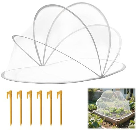 Cubierta para bancal elevado, cubierta plegable para arriates, cubierta de arriates, protección de plantas, para proteger verduras y frutas de los animales (gris)