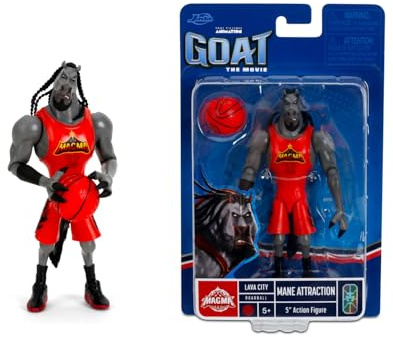 Jada Toys Goat The Movie-figuren Mane Attraction (15 cm) – rörlig samlar- och actionfigur från Goat The Movie, med baskettillbehör, 1:12 actionfigur, från 8 år
