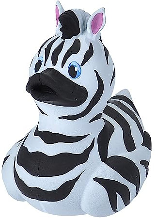Wild Republic Rubber Duck, Zebra, Gift for Kids, Great Gift for Kids and Adults, 4 inches