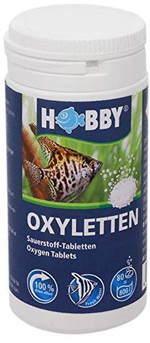 HOBBY Oxyletten I 80 Stück I Sauerstoff-Tabletten für Aquarien I Wasseraufbereiter Aquarium I unterstützt Fische, Filterbakterien und Pflanzen I Tabs zur Wasseraufbereitung I Aquarienzubehör
