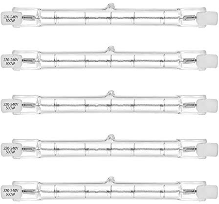 VINBE ECO HaloLine Halogen Tube, R7S Base, T3 Halogen Tube lamp, 230V, 400W=500W, 118mm, Warm White - 2800K (5 Pieces)