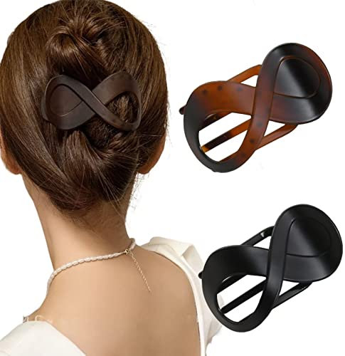 Haarklammer Mittelgroß Französisch Haarklammern Set Haarspangen Damen Groß Dickes Haar-accessoire Für Frauen Mädchen（Schwarz,Schildpatt）