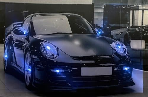 Samarkand - Lights LED-Bild mit Beleuchtung LED- Bilder Leinwandbild 65 x 45 cm Leuchtbild AUTO/SPORTWAGEN - SCHWARZ