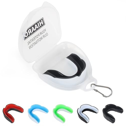 HIAARO 6 Pack Sports Mouthguard, Kids & Youth Mouth Guard with Case for Boxing, MMA, Hockey, Soccer, Basketball, Size S