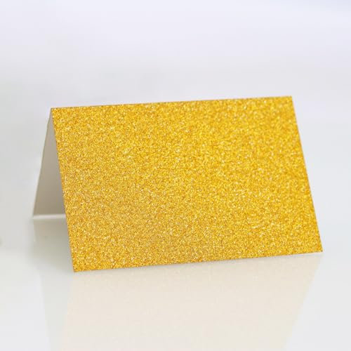 iKesoce 50 Pezzi Cartellini Segnaposto da Tavolo Matrimonio Segnatavolo Carta per Festa Compleanno Comunione Battesimo, Oro