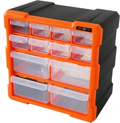 Kunststoff-Werkzeugkasten mit transparenter kleiner Schublade, Teilekoffer, stapelbare Werkzeugschränke für Teile, Hardware-Aufbewahrungskoffer
