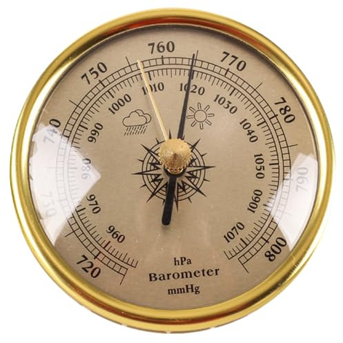 Barometer Indoor Barometer Adjustable 3in Barometric Pressure Gauge Clear Scaled Weather Barometer with Hanging Hole Portable Barometer for Indoor Outdoor Wall Fishing