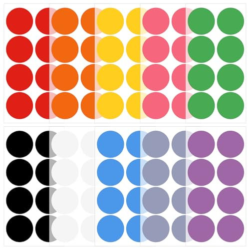 480 Stück Selbstklebend Bunte Klebepunkte, Aufkleber Zum Beschriften, Markierungspunkte Farbige Aufkleber Rund, Punkte Für Büro Zuhause Schule Basteln (10 Farben)