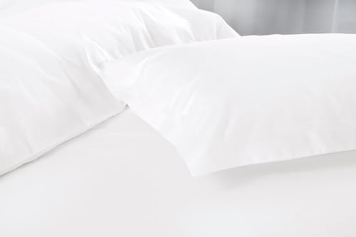 Juego de fundas de almohada de microfibra de lujo, ultrasuave, transpirable y resistente a las arrugas, tamaño estándar, 50 x 75 cm, lavable a máquina (blanco)