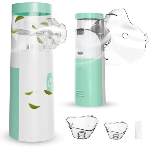 JARAMI - Nebulizador Portatil Recargable para Adultos, Niños y Bebe - Inhalador Silencioso para el Alivio de Tos, Asma, Enfermedades Respiratorias - inhalador Con Mango para uso Domestico y de Viaje.