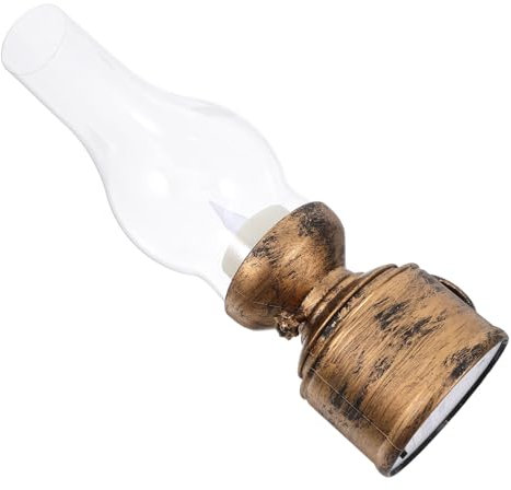KONTONTY Lámpara De Queroseno Retro Linternas Decorativas Cálidas para USB Lámpara Retro De Escritorio Vela Vintage De Repuesto para Interior Lámpara De Queroseno Sin