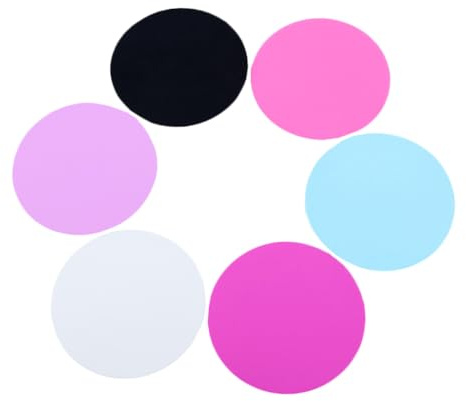 FIXOSHEE 6 pièces Palette de Mélange Ongles Silicone pour Salon Manucure Plaques Nail Art Résistantes et Lisses Accessoires Pratiques pour Mélange Couleurs Vernis à Ongles