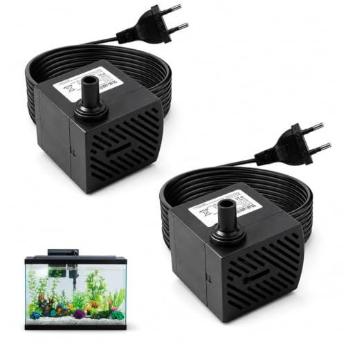 2 piezas mini bomba de agua bomba sumergible 3 W 180 L/H silenciador acuario con flujo ajustable motor bomba fuente de agua para acuario fuente de mesa e hidroponía fuentes