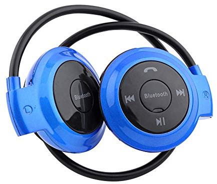 Auriculares Bluetooth sobre la Oreja, Auriculares estéreo Bluetooth inalámbricos Deportivos con micrófono inalámbrico con Graves Profundos [Azul]