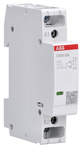 ABB ESB20-20N-06 Installationsschütz (Schließer) – 20 A, 2 NO, 230 V AC/DC, 2-polig, 18 mm, für DIN-Hutschiene, geräuscharm