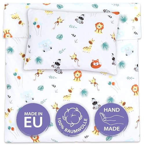 Kinderbettwäsche Baby Bettwäsche 100x135 cm aus Baumwolle - Kinder Set von Duvet Cover 100 x 135 und Kissenbezug 40x60 cm Junge und mädchen babybettwäsche bettbezug für Kleinkind Oeko-Tex
