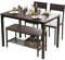 soges 4 Personen Esstisch-Set Essgruppen 110cm Küchentisch-Set für 4 Personen, 2 Stühle mit Rückenlehne, 2-Personen-Bank mit Aufbewahrungsregal, Nesting-Möbel-Set für Esszimmer, Eiche rustikal