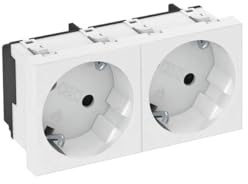 OBO Bettermann 6120103 - Inserto a 2 prese (L x A x P) 90 x 45 x 42 mm, 1 pezzo, colore: Bianco
