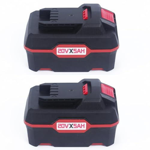 HHiMXPO Zwei Pakete 20V 5Ah Ersatz-Lithium-Ionen-Batterie Kompatibel mit Parkside 20V Team Akku-Werkzeuge und Ladegeräte