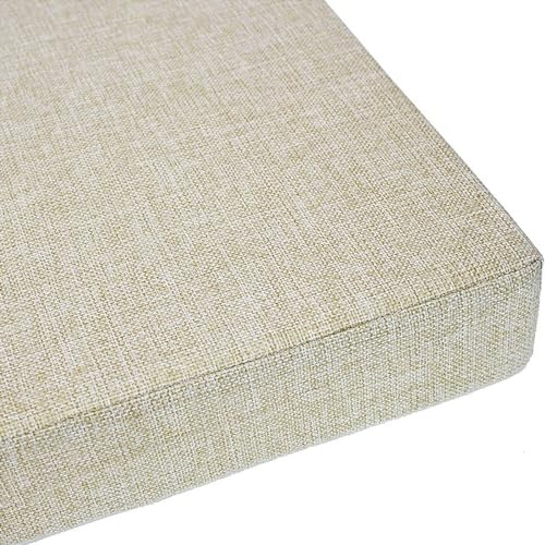 Zoomlie Coussin pour banc 2 ou 3 places, pour banc de jardin, avec éponge haute densité 50D, pour jardin, patio, meubles d’intérieur et d’extérieur (55 x 55 x 3 cm, beige)