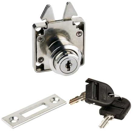 14.01.453-0 Roller Shutter Lock with Folding Keys, Nickel-Plated Surface: Various Locking, for Roller Shutters, Sliding Door