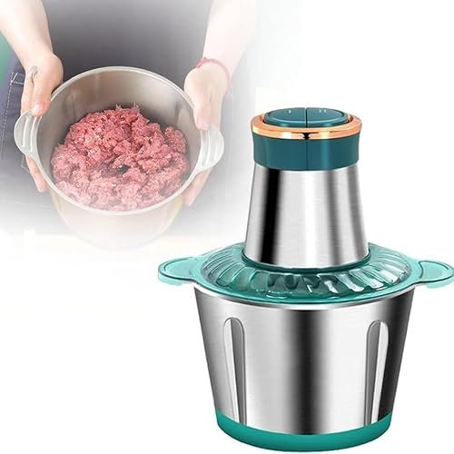 Picadora De Carne Eléctrica De 2 L/3 L con 2 Velocidades, Multifuncional, De Acero Inoxidable, For Carne, Verduras, Frutas Y Frutos Secos.(2L)