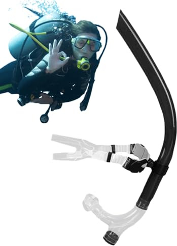 Tubo De Snorkel Para Natación En Piscina - Snorkel Frontal para Nadar en Piscina - Boquilla de Silicona para Equipo de Buceo Entrenamiento con Correa de Cabeza y Soporte para Mujeres y Hombres en Pisc