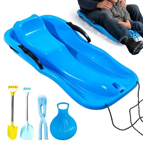 Jukeoiu Luge De Neige pour Les Et Les Adultes,Équipement De Glisse À Grande Vitesse - Planches De Glisse avec Poignée - pour Parc, Montagnes, Glace, Pelouse, Sable, Hommes, Garçons, Filles Et Jeunes