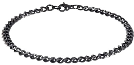 Made by Nami rostfritt stål armband med karbinhake – högkvalitativt länkarmband – diskret armkedja män – olika Storlekar & rostfri – present födelsedag män