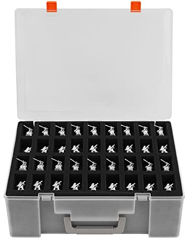 TPCY Miniature Storage Sturdy Carrying Figure Case -108 Slot Figurine Minature Carrying Case,Compatible with Warhammer 40k, Dungeons & Dragons and More (Transparent), Black (T002)